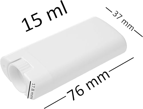 Miniatura 3 de Eco-Fused Paquete de 10 recipientes desodorantes, color blanco, 0.5 onzas líquidas, 60 calcomanías para escribir, mecanismo de torsión, recipientes