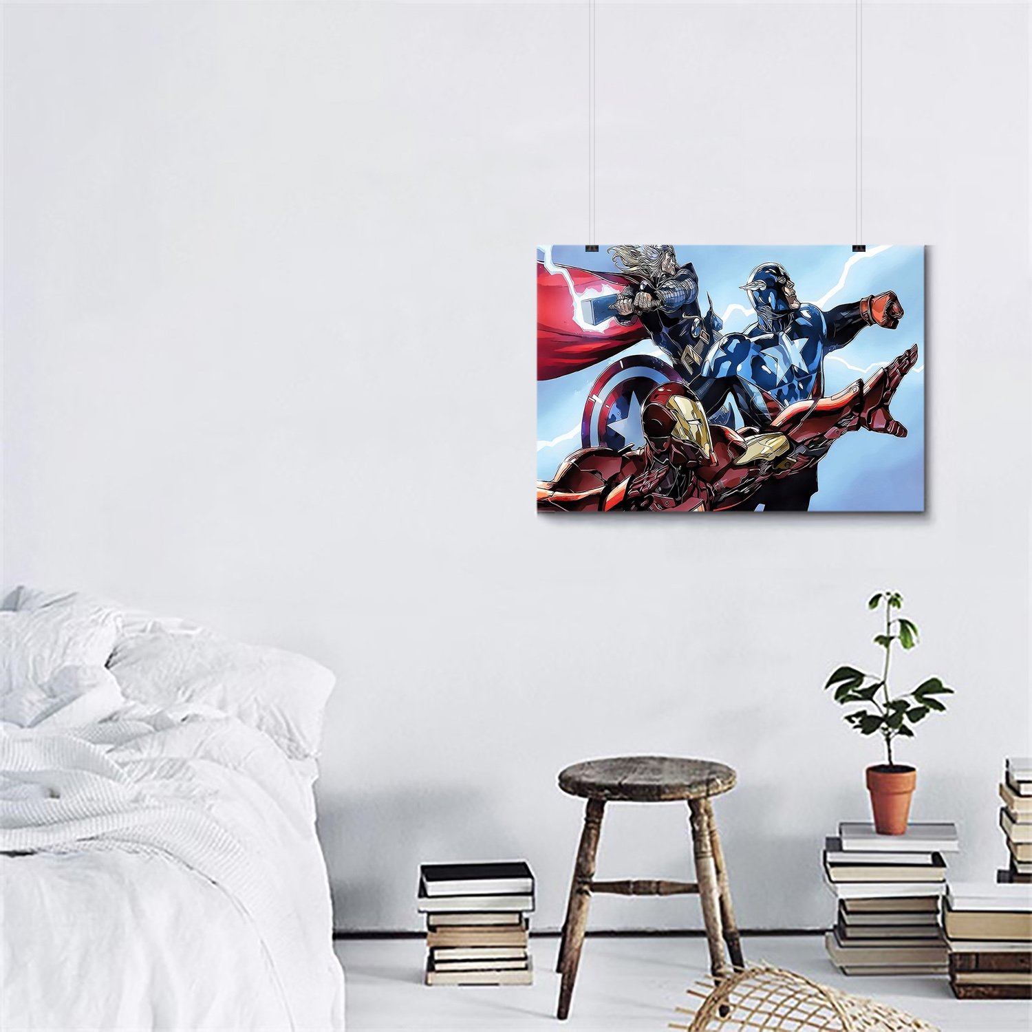 GADGETS WRAP Comics Iron Man Captain America Thor Wall Poster Photo Matte Paper for Office & Home Walls - 8.0inx14.2in