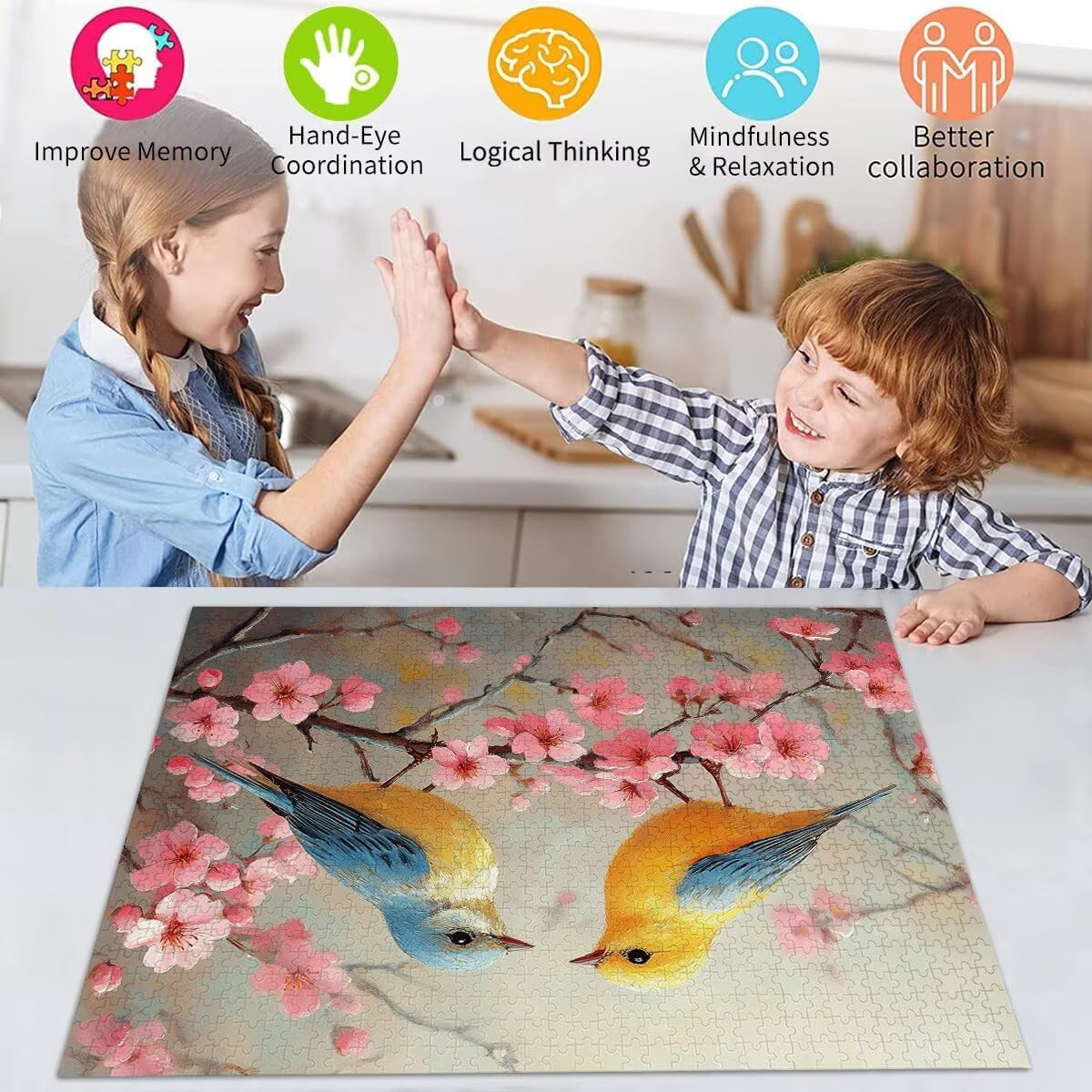 Puzzle Erwachsene 2000 Teile Vogel Blume Educa Jigsaw für Kinder ab 8 Jahren Mädchen Jungen, Erwachsene Impossible Klassische Puzzles Schwer, Anspruchsvoll Spielspaß, Als Geschenke 70x99cm t-746