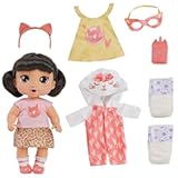 Super BFF Katie Kat Black Hair Dress Up Baby Doll Playset&comma; 11 Inches&comma; Toys for 3 Year Old Girls & Boys & Up &lpar;Amazon Exclusive&rpar;