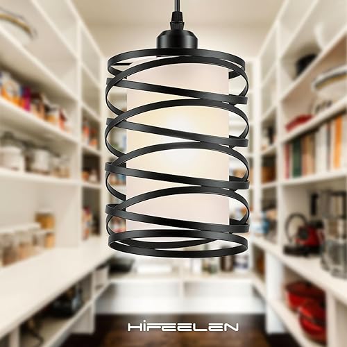 Miniatura 7 de Mini lámpara colgante industrial de granja con pantalla de vidrio y altura ajustable para isla de cocina, bar, comedor y sala de estar, base E26,