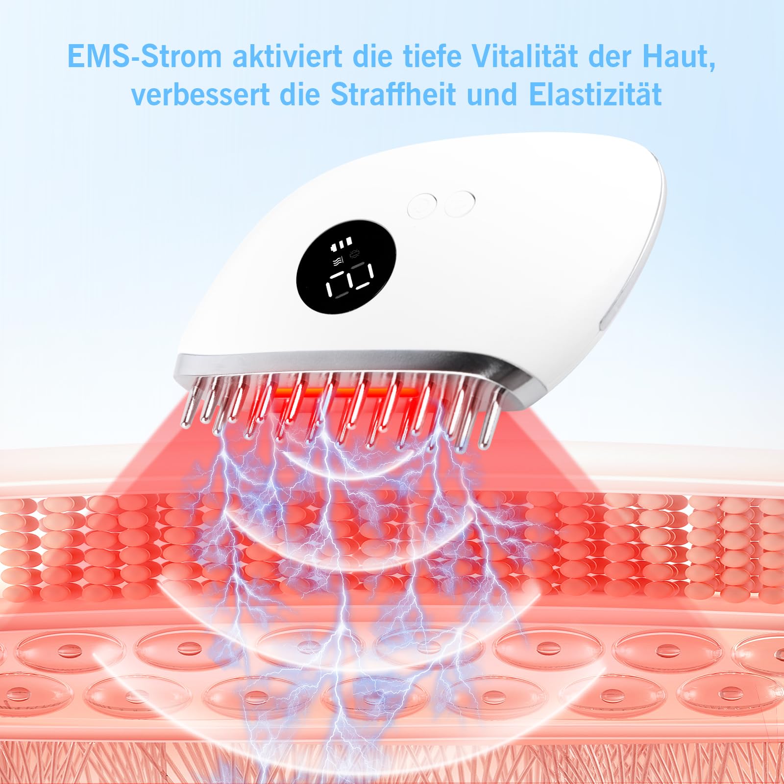 EMS Gua Sha Gesichtsmassagegerät LED Rotlicht Violettlicht Blau Therapie Gesichtsformungswerkzeug