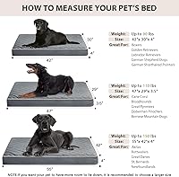 Vista 5 de WNPETHOME Camas ortopédicas XL para perros grandes, impermeables, cama extra grande para perros con funda lavable extraíble, cama para jaula