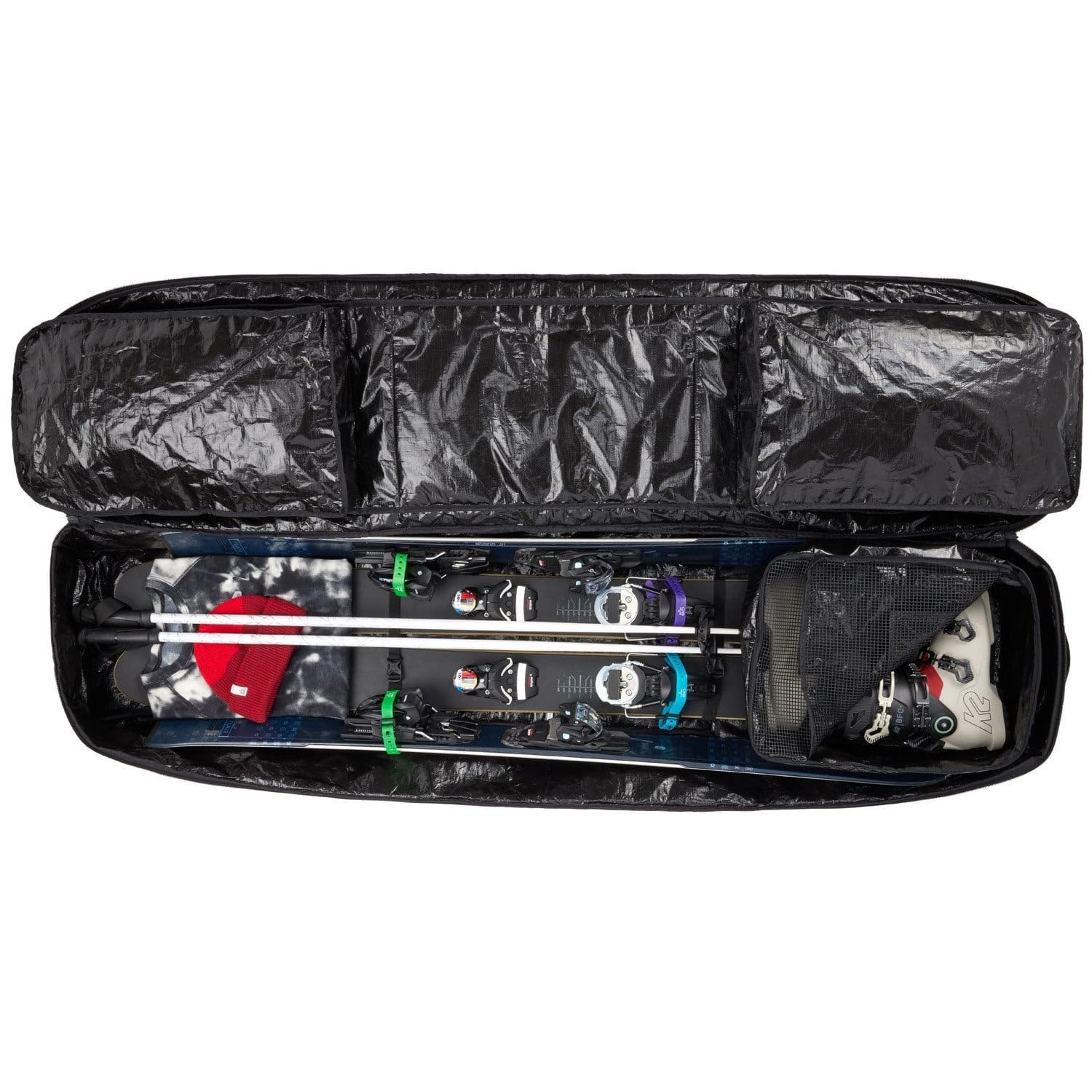 evo Deluxe Ski and Snowboard Roller Bag with Packing Cube, TSA Compliant Ski Boot Gear Bag with Wheels