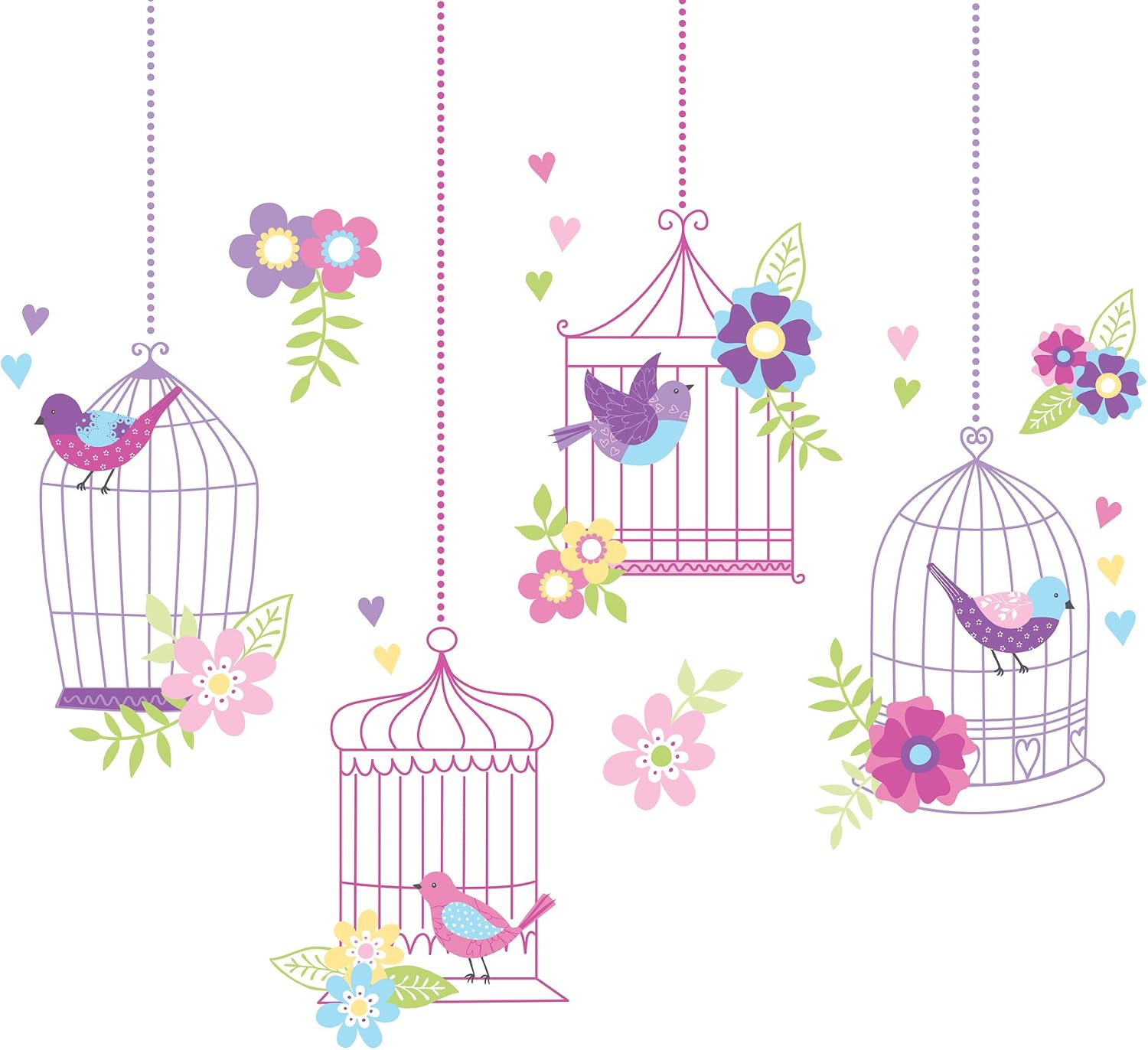 Wall Pops WPK0625 Chirping The Day Away Wall Decals, Two 17. 25-inch by 39-inch sheets