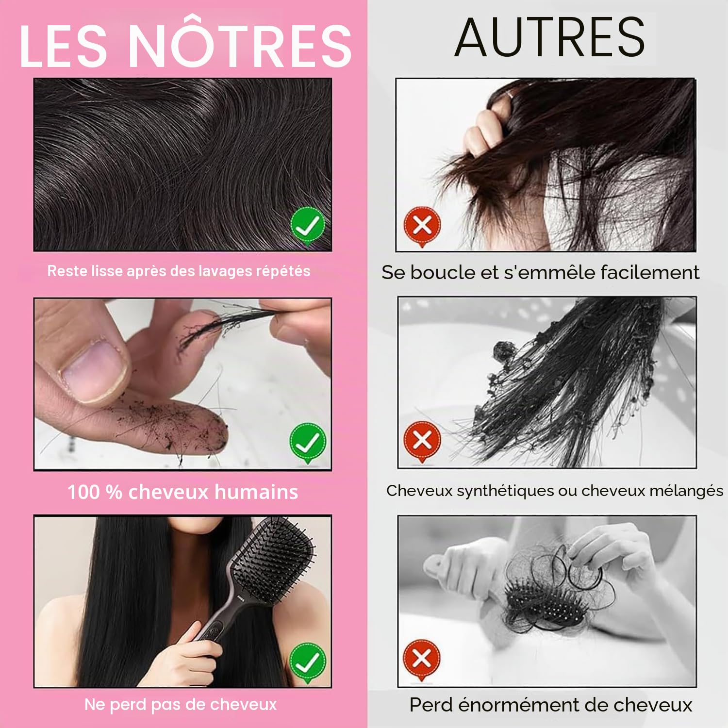 Body Wave Human Hair Bundles Lots de Cheveux Humains 100% Brésiliens Vierges et Non Traités - Extensions pour Tissage Rapide 3 Bundles Human Hair Noir Naturel 12 14 16 Pouces