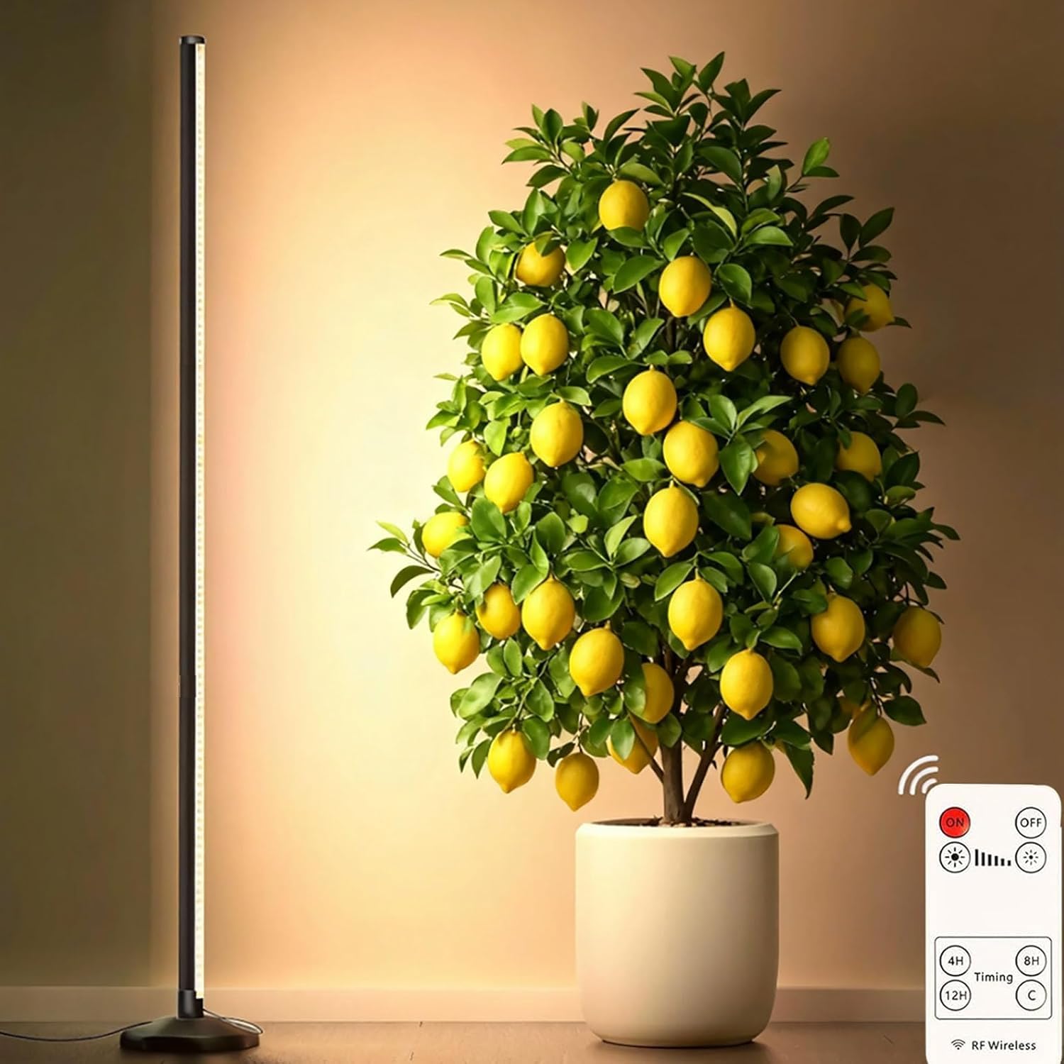 145CM Grow Lights for Indoor Plants: 36W, 6000K, 280 LEDs Full Spectrum Plant Light for Seed Starting with Timer and 10 Level Dimmable Standing Plant Growing Lamp for Greenhouse with Hanging Accessory