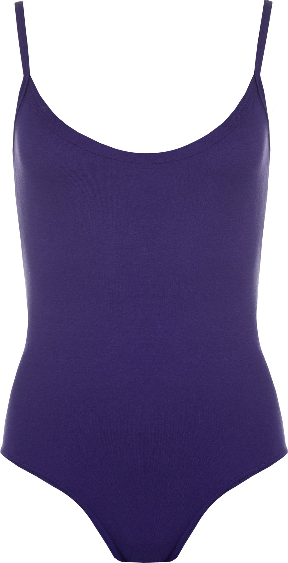 Wearall Women's Purple Strappy Sleeveless Camisole Vest Bodysuit Leotard Top - 12-14