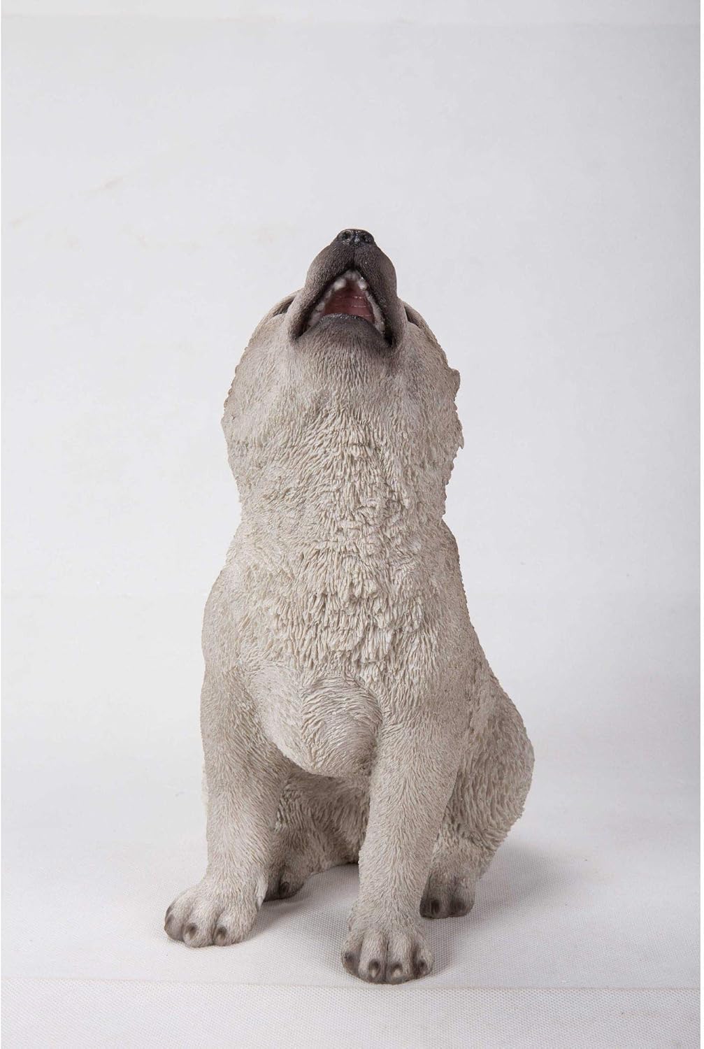 11" Howling Wolf Pup Outdoor Garden Statue