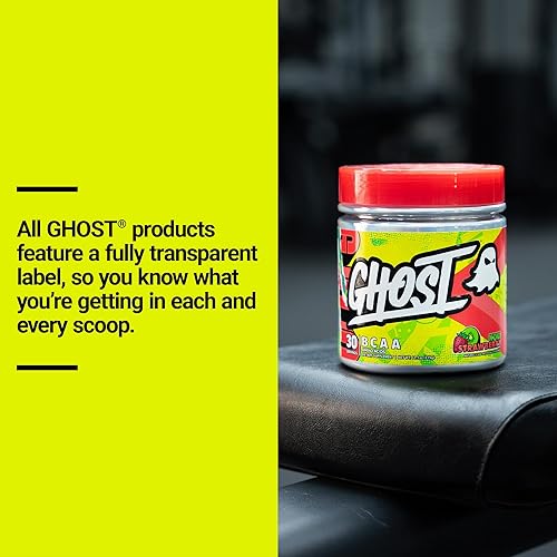 Vista 17 de GHOST BCAA - Suplemento de aminoácidos en polvo, Sour Patch Kids Blue Frambuesa, 30 porciones, sin azúcar, aminopolvo para después del entrenamiento