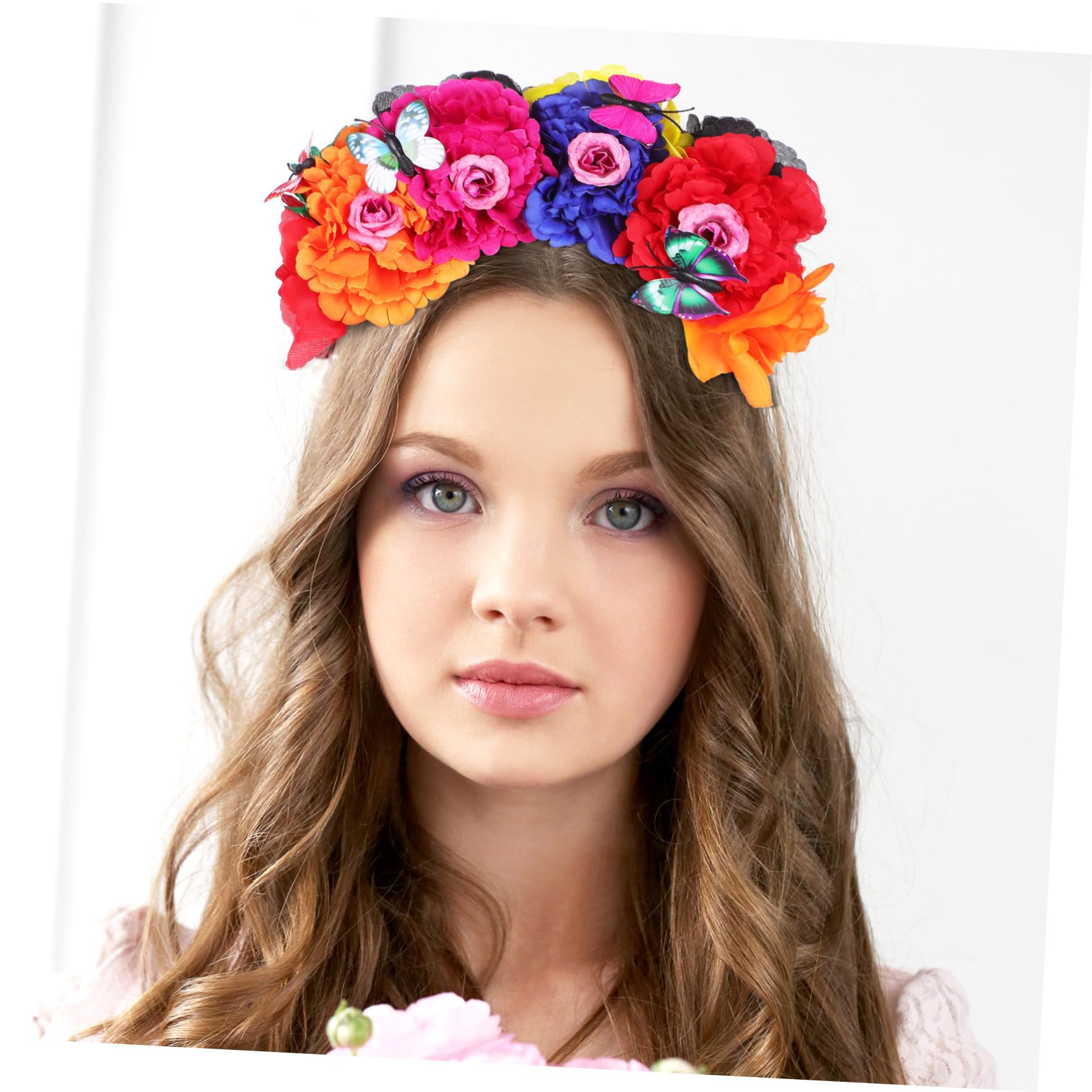 Cerchietto Floreale da Donna per Feste e Servizi Fotografici in Plastico | Stile Elegante e Delicato, Forma Ben Mantenuta, Facile da Indossare, Adatto a Occasioni Speciali