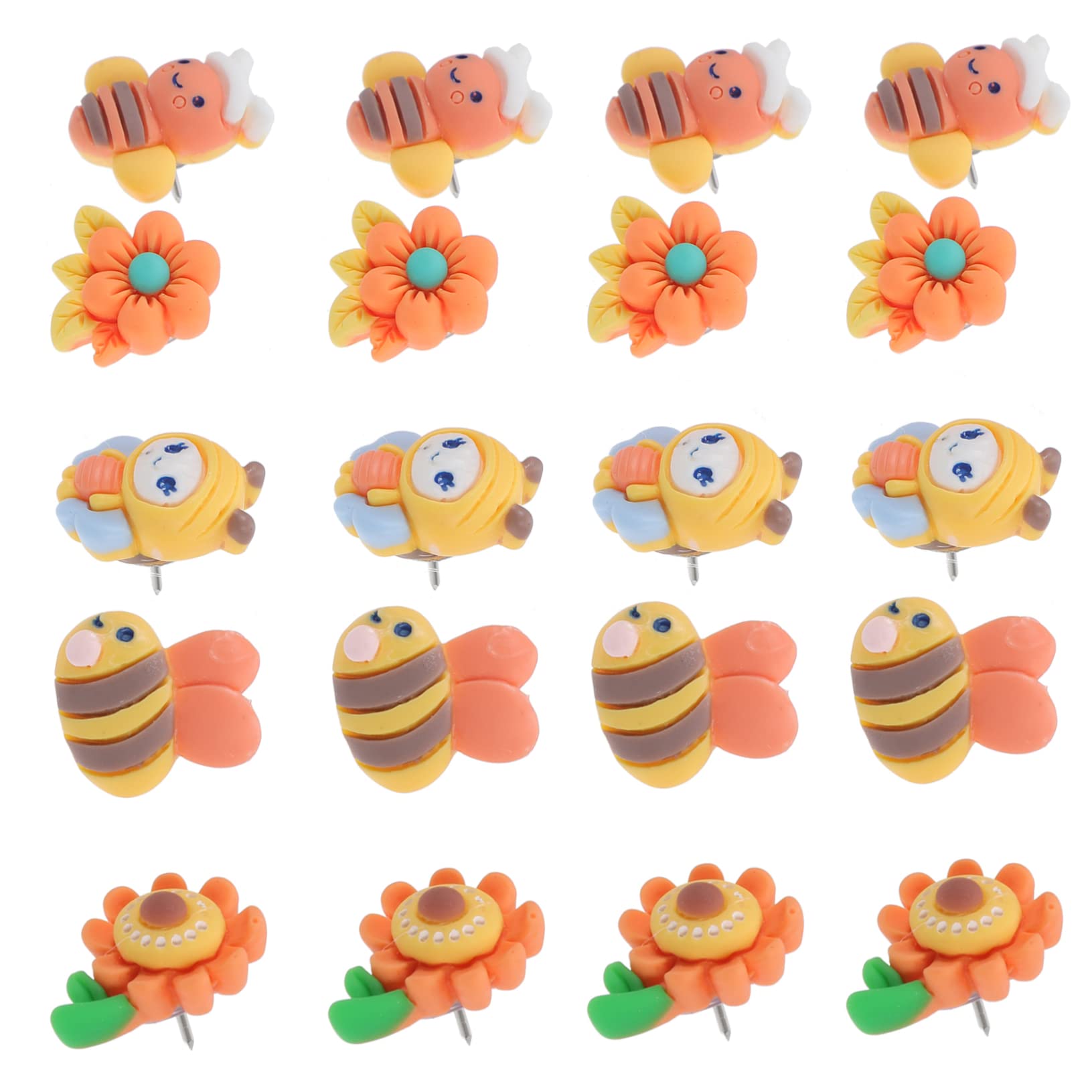 SHINEOFI 120stücke Dekorative Pinnwandnadeln Süße Bienchen-Designs Aus Hochwertigem Harz Für Fotos Landkarten Und Bulletin Boards Wiederverwendbar Und Einfach Zu Handhaben