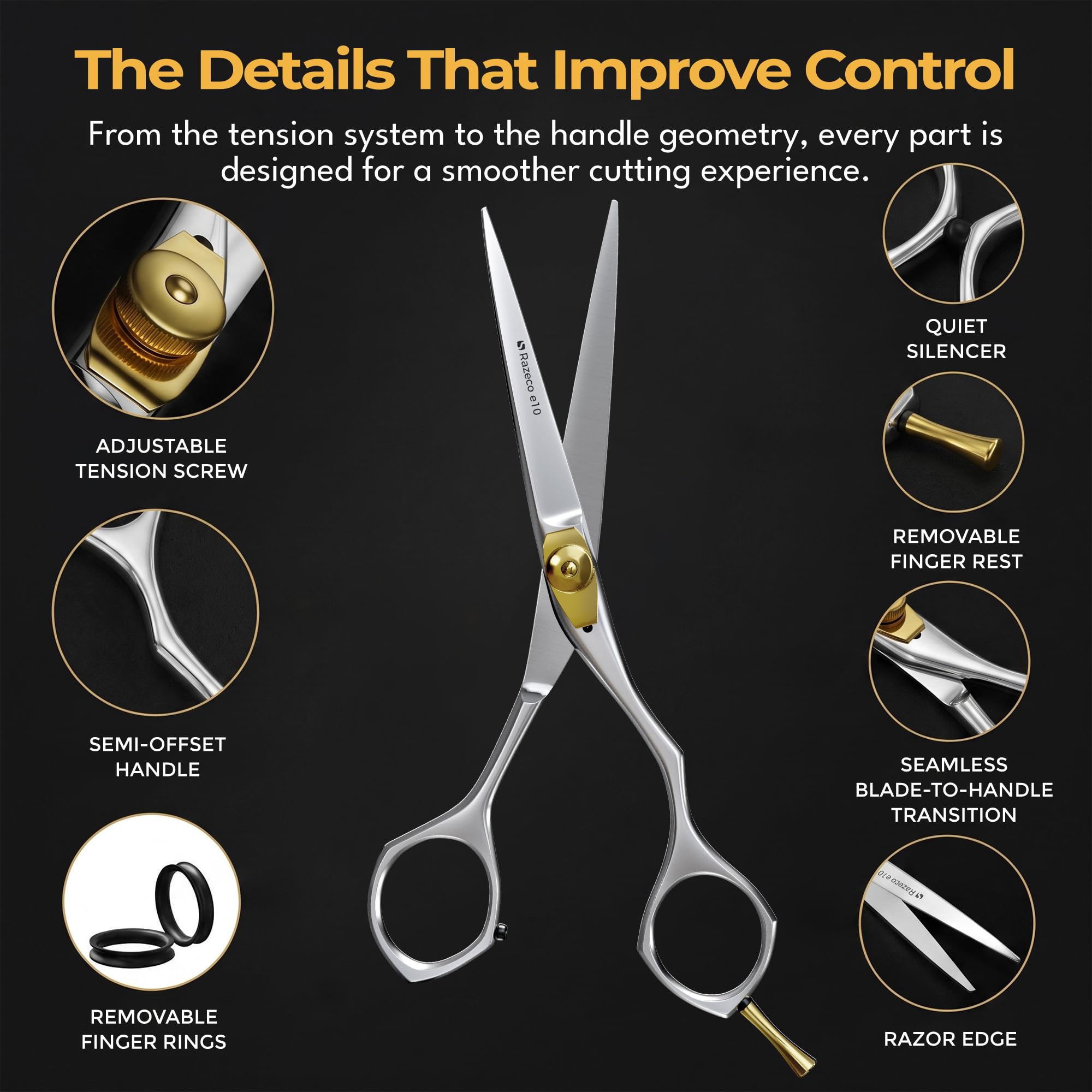 Suvorna 6.5-Inch Professional Hair Cutting Scissors