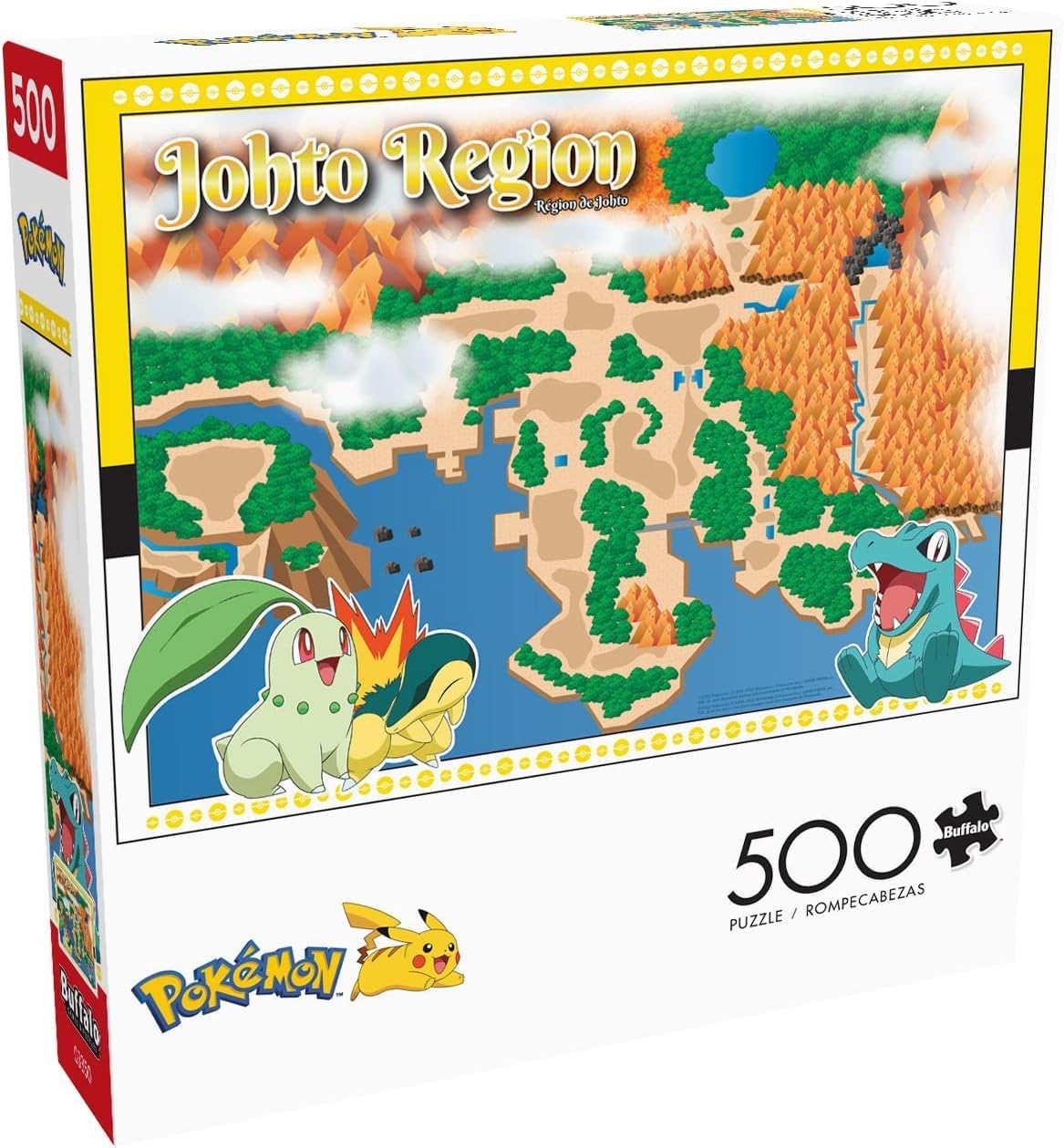 Buffalo Games - Pokemon- Johto Region - 500 Piece Jigsaw Puzzle for Adults -Challenging Puzzle Perfect for Game Nights - Finished Size is 21.25 x 15.00