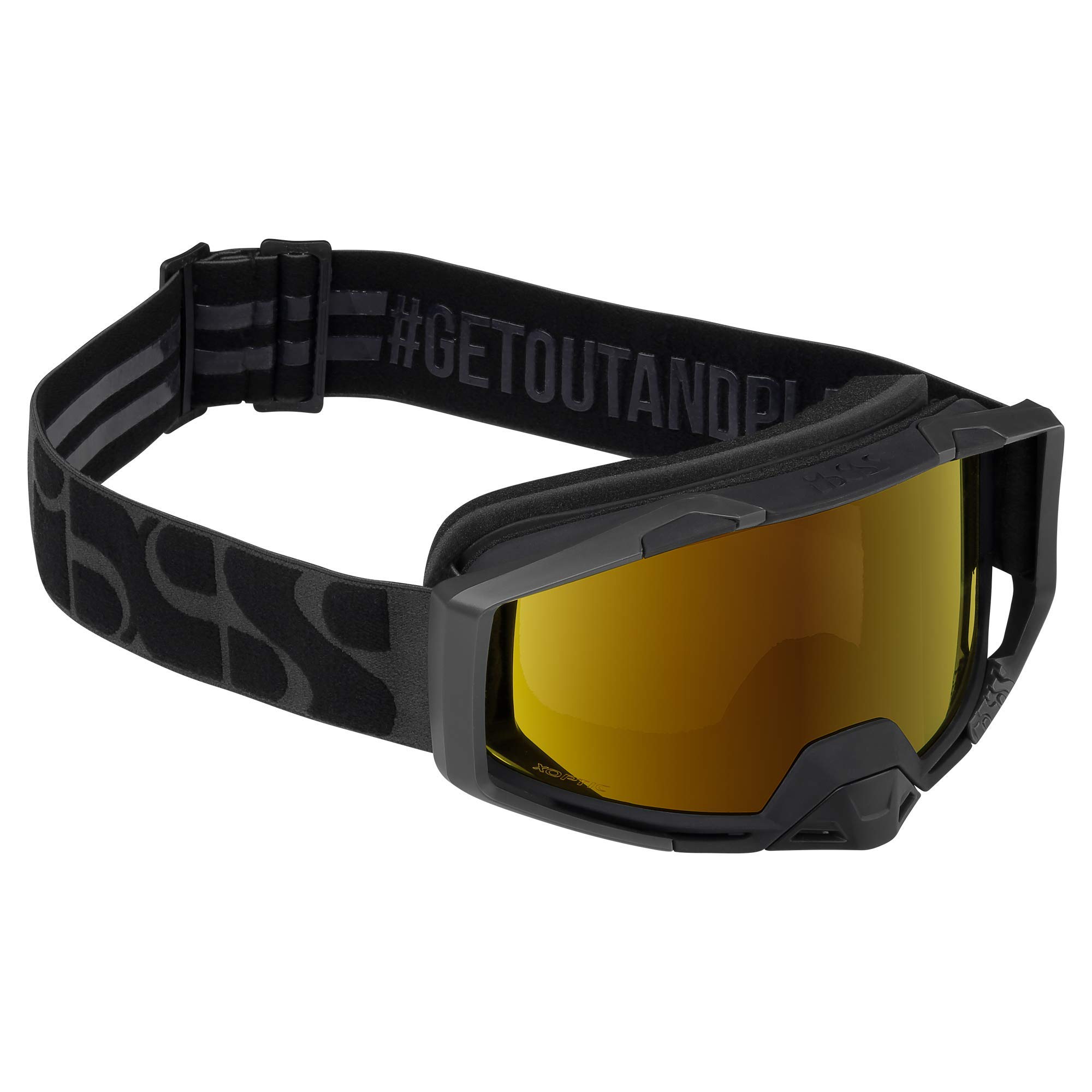 IXS Goggle Trigger Black/Mirror Gold Brille, Erwachsene, Unisex, Schwarz, Uni