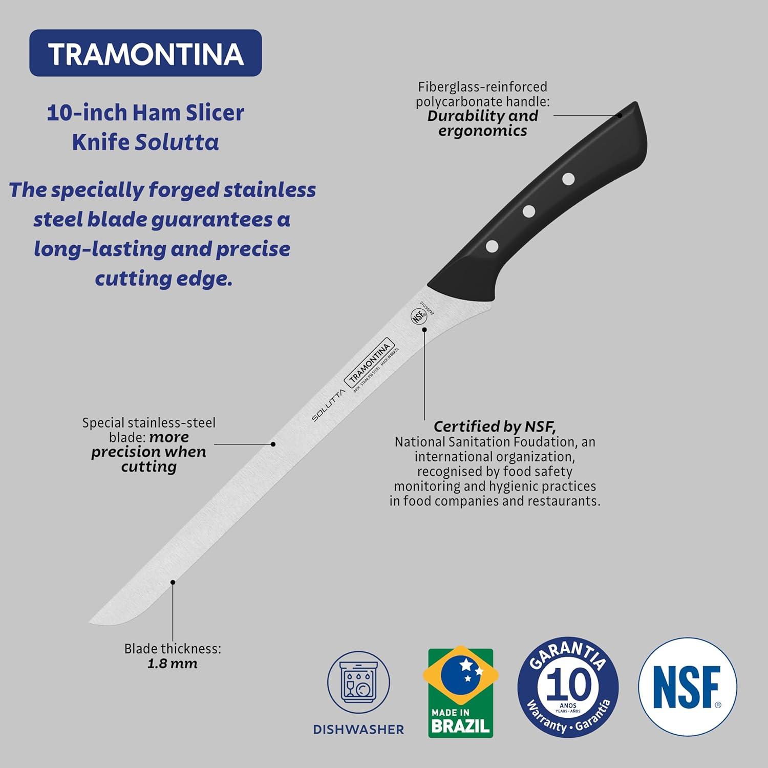 SOLUTTA Ham Knife, 15 cm