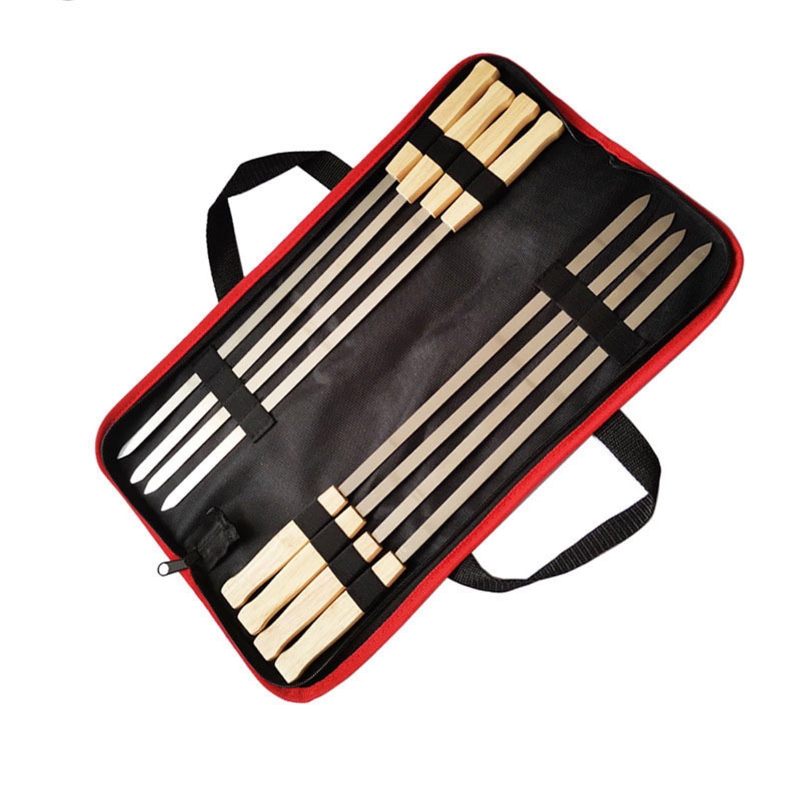 vfdaSWQQ BBQ stick, Kebab Skewers, 8Pcs Stainless Steel Barbecue Skewer Reusable BBQ Thickened Steak Grill Stick