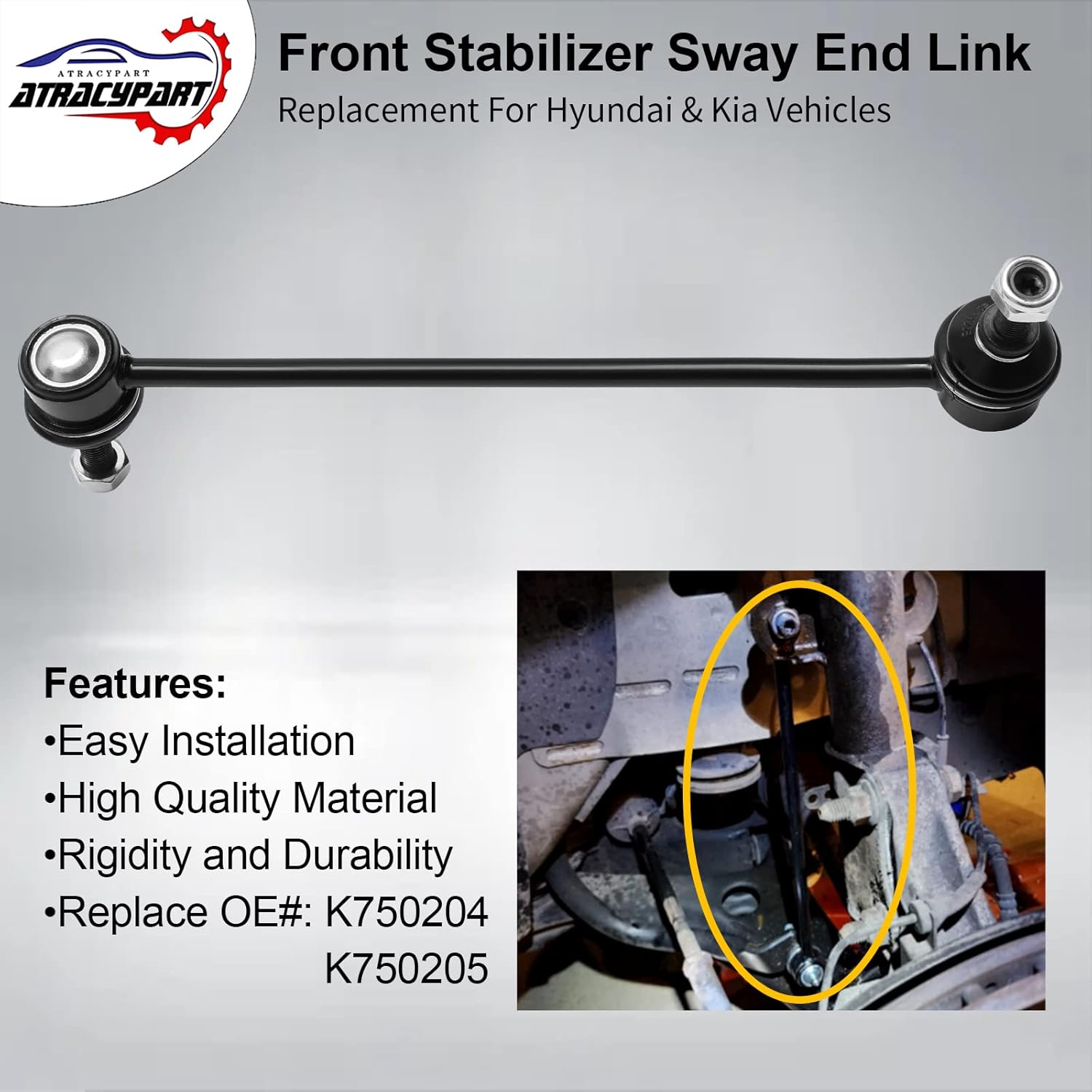 Sway Bar Front Stabilizer Bar End Link Compatible With Hyundai Santa FE 2007-2012,Hyundai Veracruz 2007-2012,Kia Sorento 2011-2013,K750204 K750205 2pcs