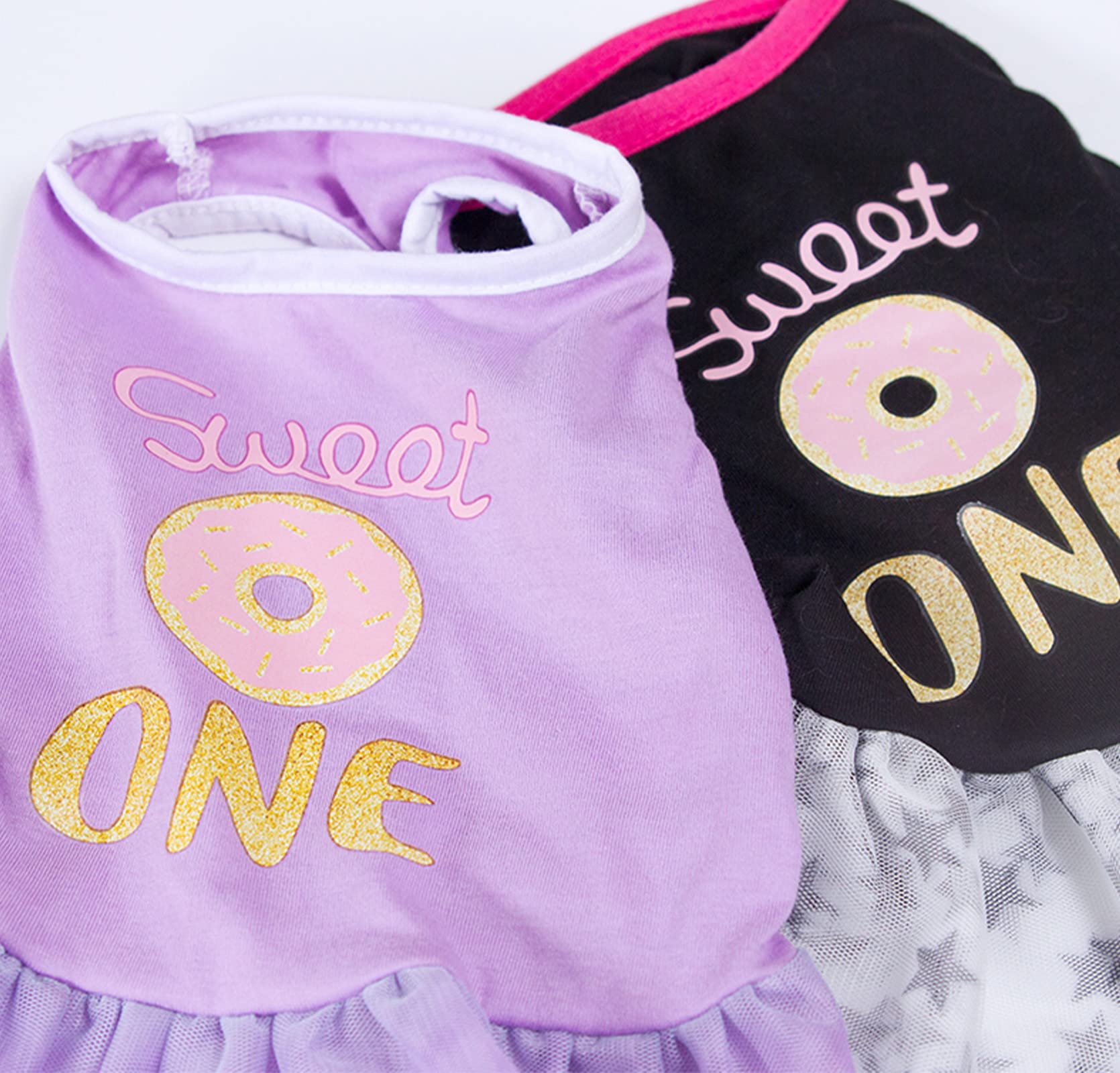 2 piezas de vestido de niña para perro, vestido de princesa con volantes, vestido de chihuahua con temática de vacaciones, ropa para mascotas con tul, ropa Yorkie XS, ropa para perros pequeños,