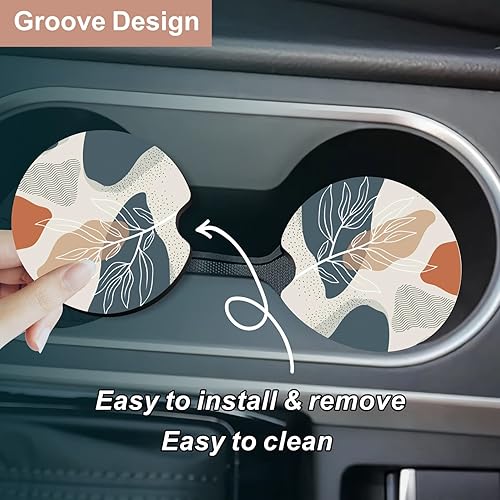 Miniatura 5 de Portavasos para automóvil, posavasos para portavasos de automóvil, 2 piezas universales antideslizantes para automóvil, 2.75 pulgadas, lindo