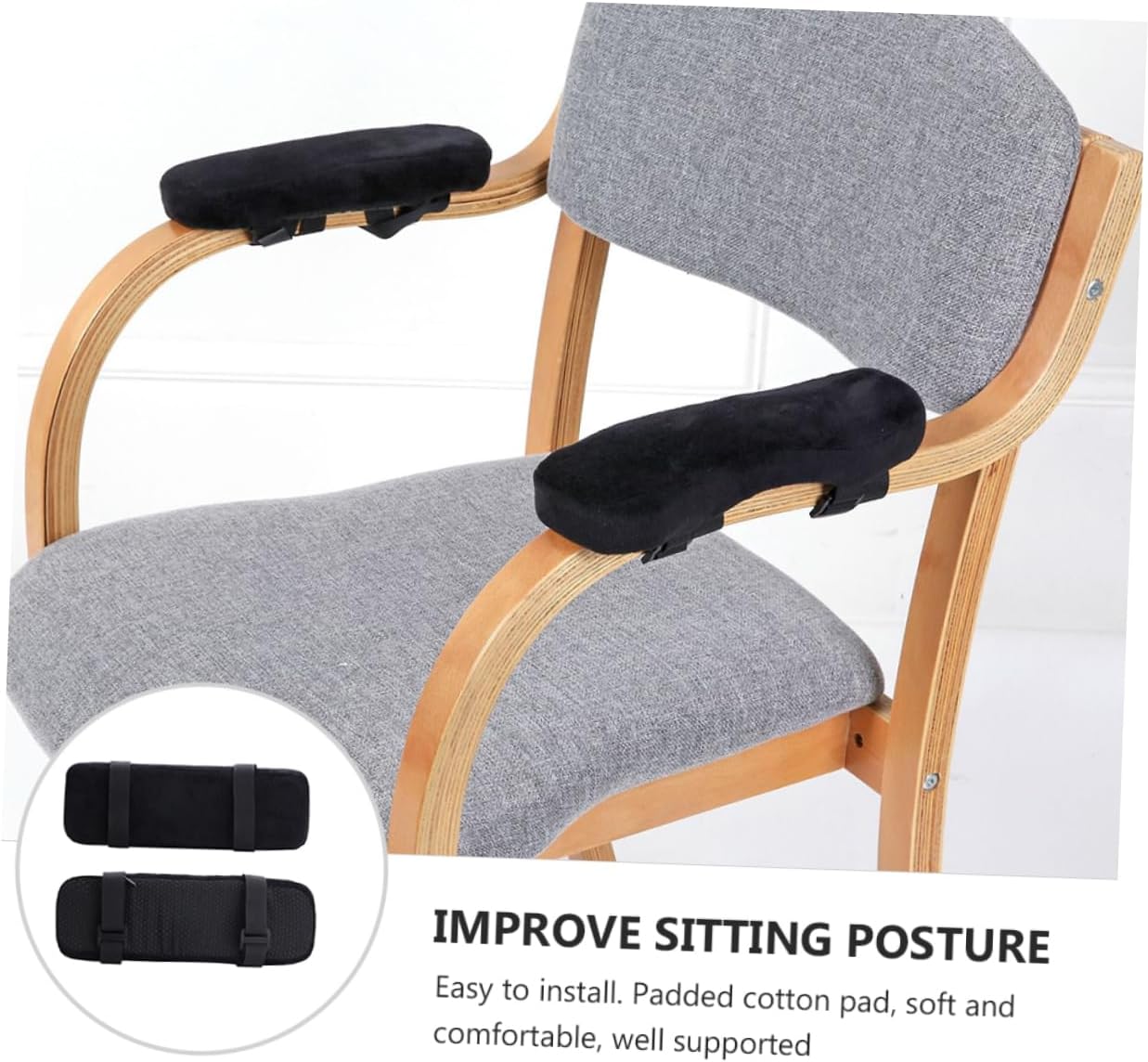 Lurrose 3pairs Elastic Armrest Pad for Office Chairs Memory Sponge Cushion Comfortable Elbow Support for Home Office