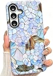 for Samsung Galaxy S25 FE Case, Cute Floral Aesthetics Vintage Phone Case Shockproof Slim Soft TPU and Hard PC Protective Cover for Women Girls, Magnolia Flowers