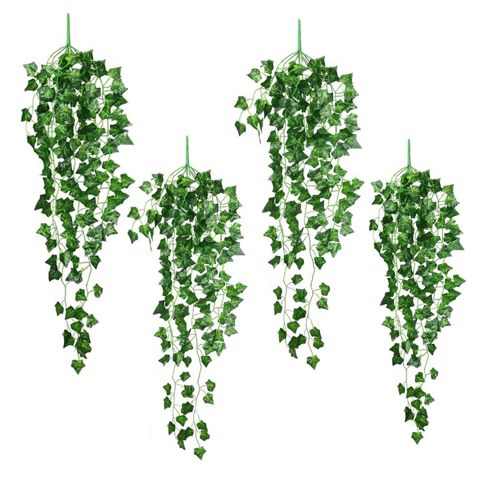 Buy 4 Packs Artificial Hanging Vines s,SMALUCK Plastic Fake Trailing