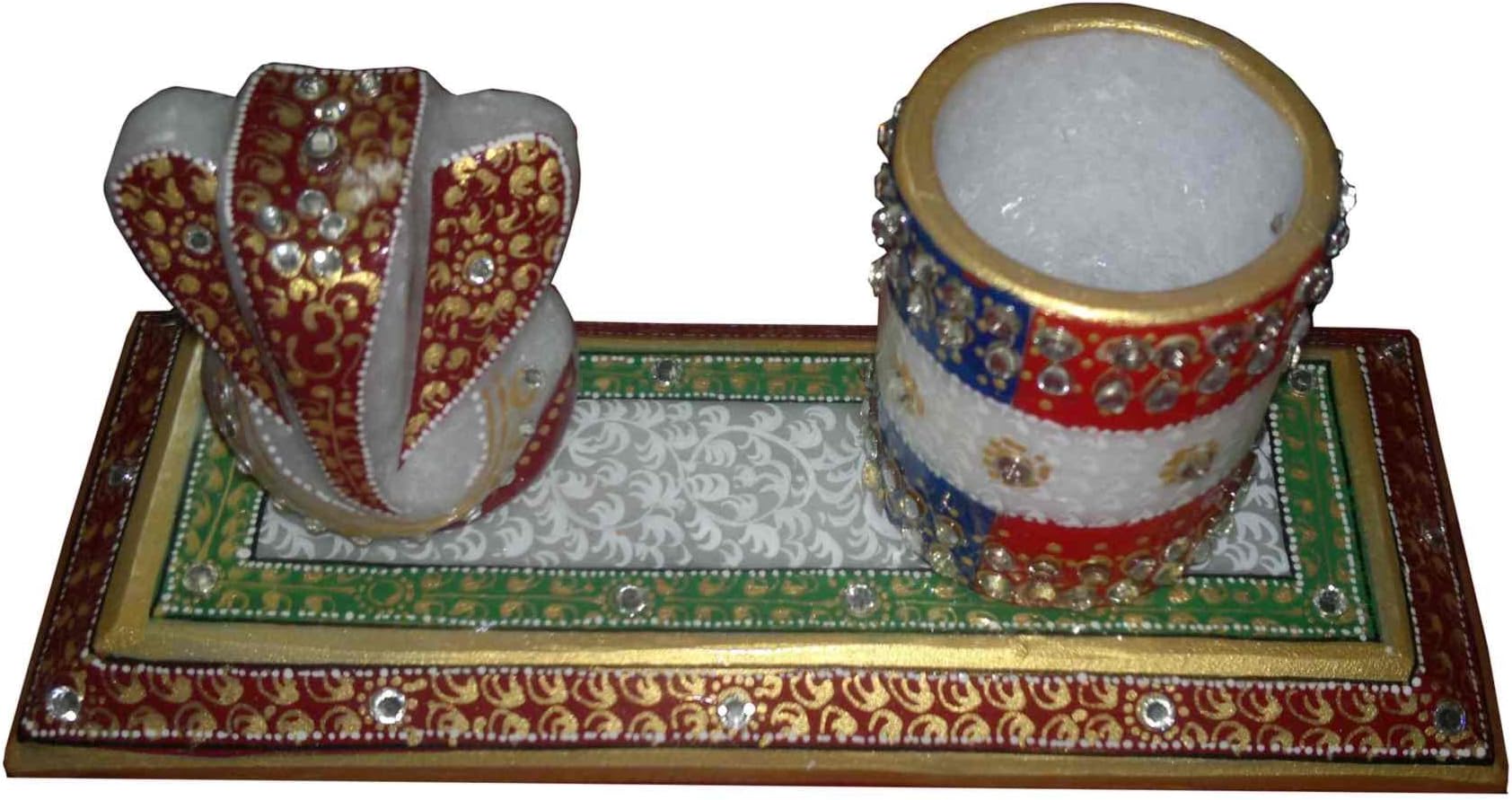 Advance hotline Marble Handmade Ganesh with Pen Stand