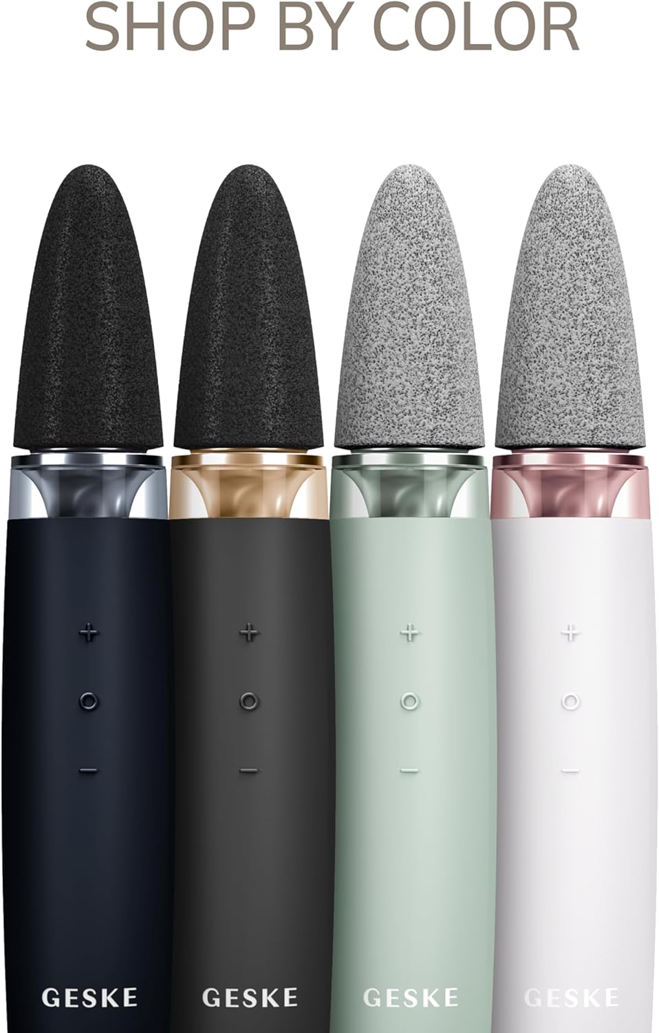 GESKE Electric Pumice Foot Smoothing Multi-Pen | 8 in 1 | Electric Foot File & Exfoliator | 3 Pumice Stone Attachments | for Smooth Feet | Advanced Callus Removal | for Your Pedicure Set