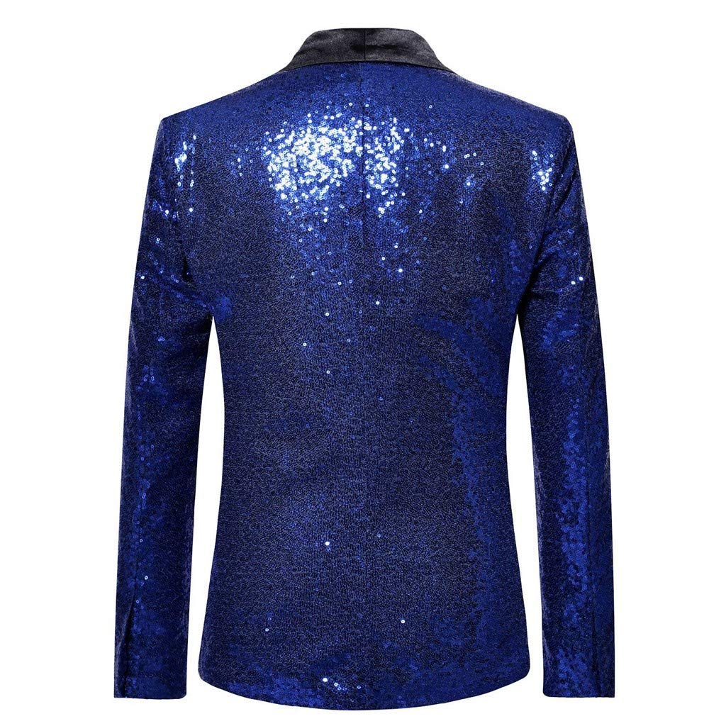 Herren Pailletten Sakko Gold Glitzer Blazer Slim Fit Hochzeit Mantel Langarm Mantel Anzug Herrenjacke Performance-Kostüm für Hochzeit und Party Formelle Kleidung für Herren
