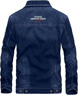 VaiKanhai College Jackets Men's Autumn and Winter Coat Jackets Turn-Down Collar Coat Long Sleeve Fashion Jacket Denim Plus Velvet Button Coat