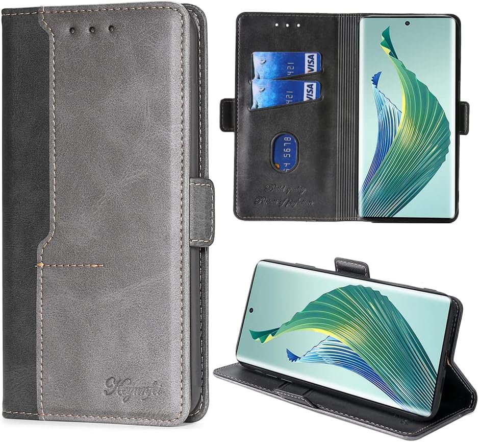 FiiMoo Case for Honor Magic5 Lite/Honor X9a, Premium Leather Case, Cover, TPU Leather Wallet Case, Phone Case, Flip Case Magnetic Cover with Card Slot Kickstand for Honor Magic5 Lite/Honor X9a-Black