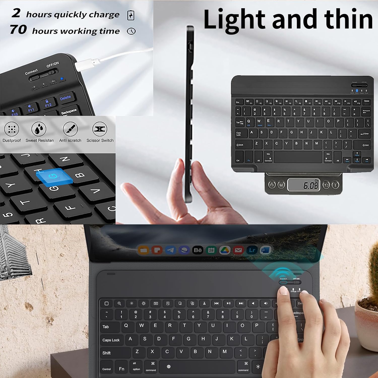 Keyboard Case for Amazon Fire Max 11 (13th Generation, 2023 Release), Detachable Wireless Bluetooth Keyboard and Auto Sleep/Wake Fire Max 11 Tablet Case with Keyboard, Cherry Blossom Sea