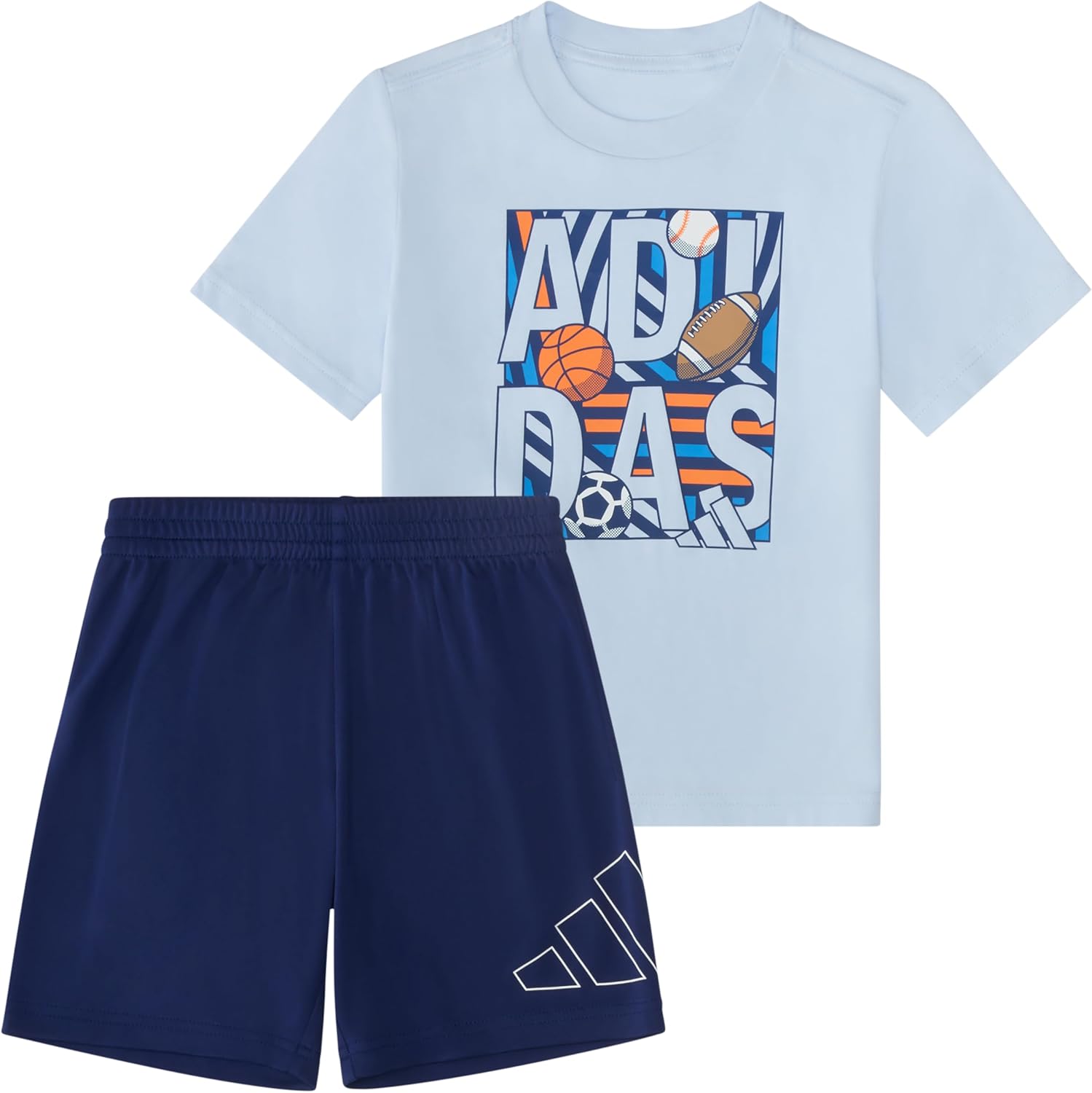 adidas baby-boys Two-Piece Essential Cotton World Cup Graphic Tee & Short Set