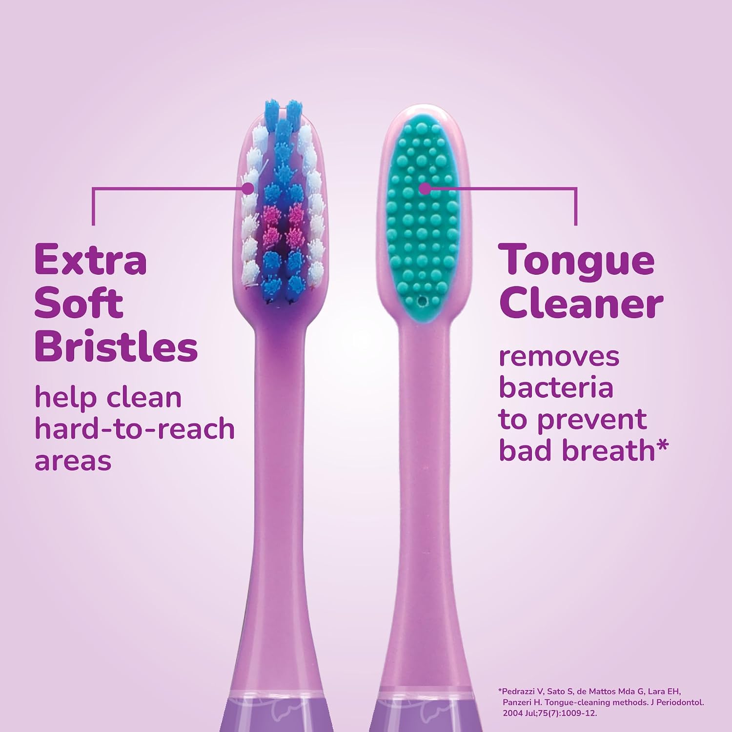 GUM Squishmallows Kids Toothbrush, Extra Soft Bristles, 2 Count (Pacl of 2)