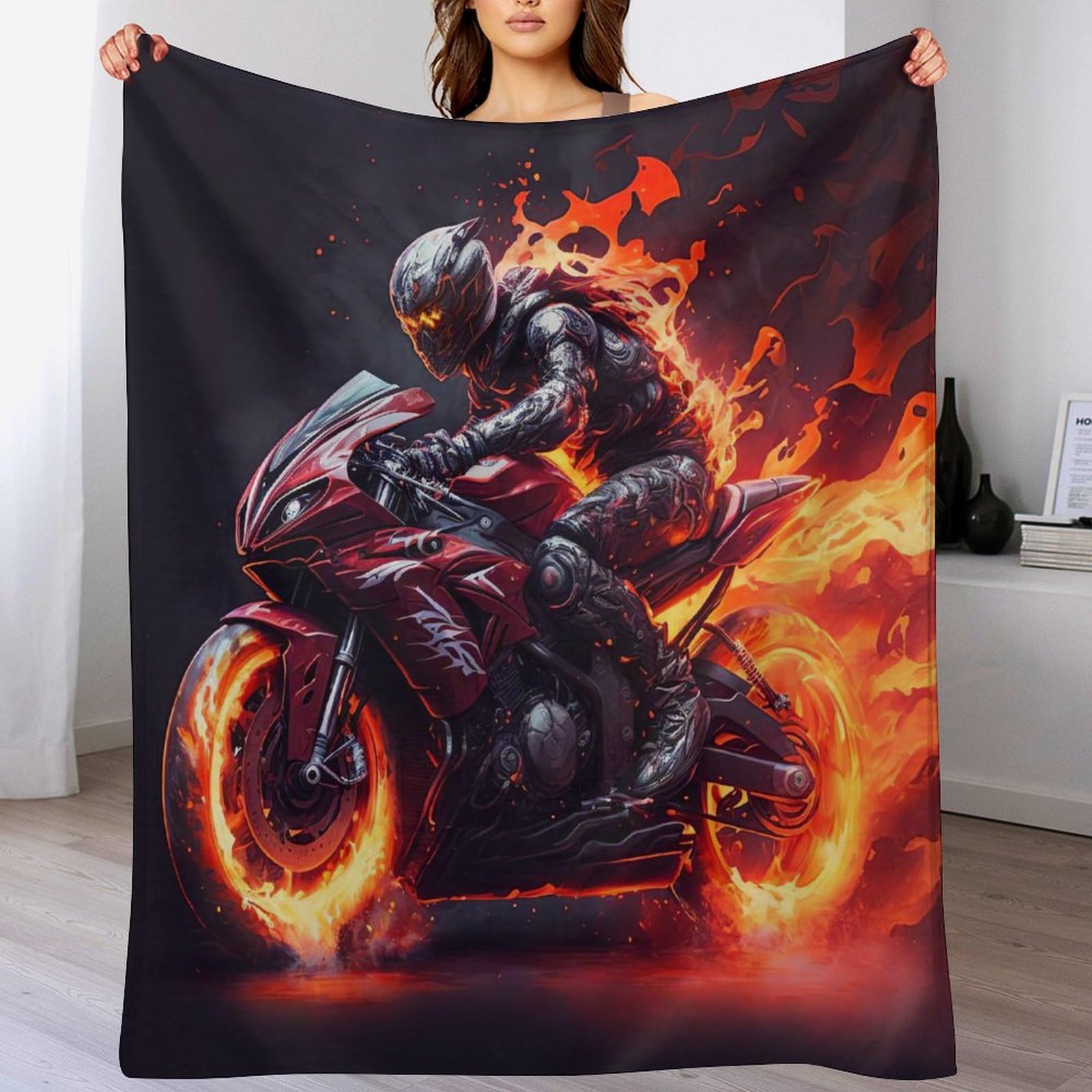 Couverture super douce moto en flannel premium grand format 180x200