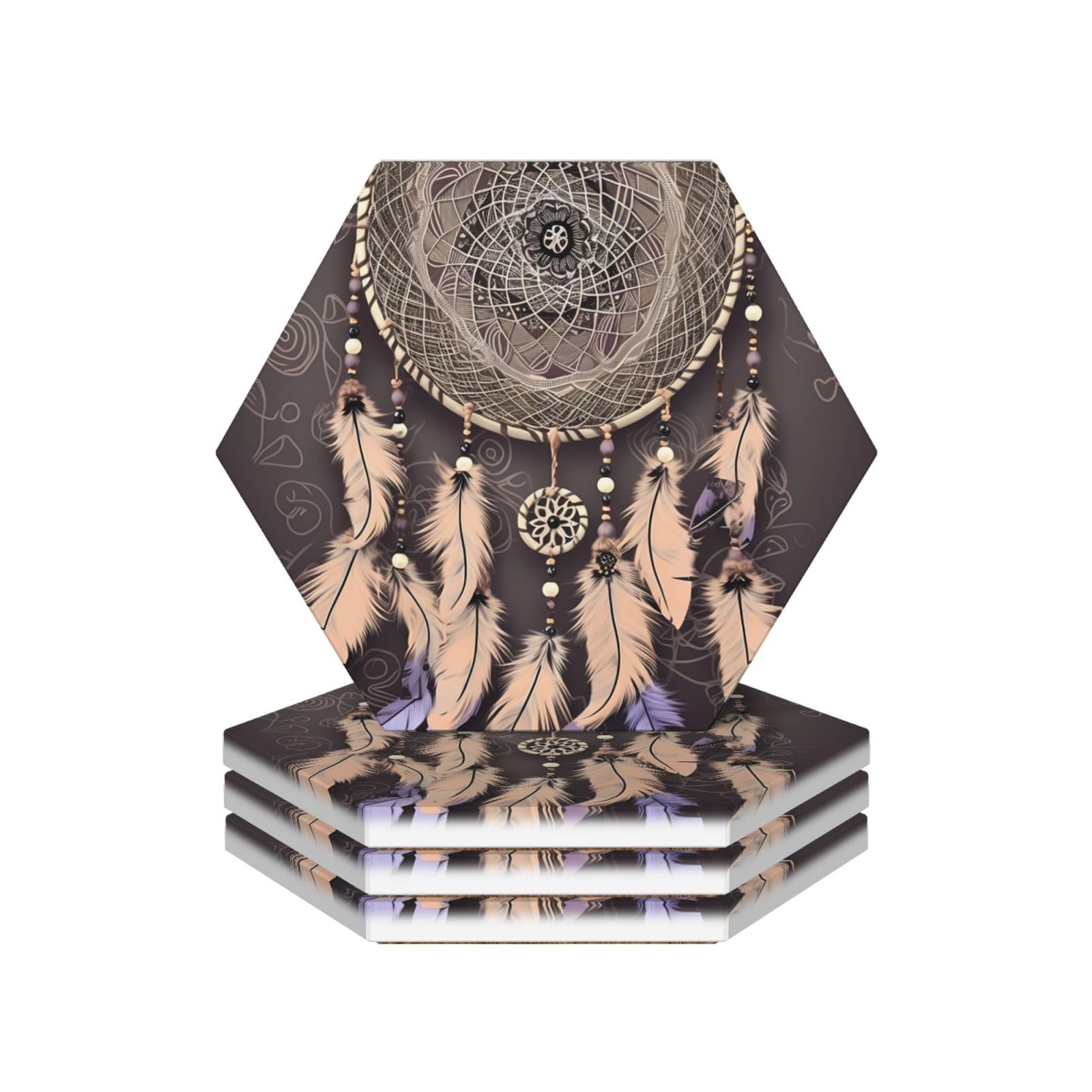 Dessous de verre attrape-rêves céramique pour apéritif convivial table