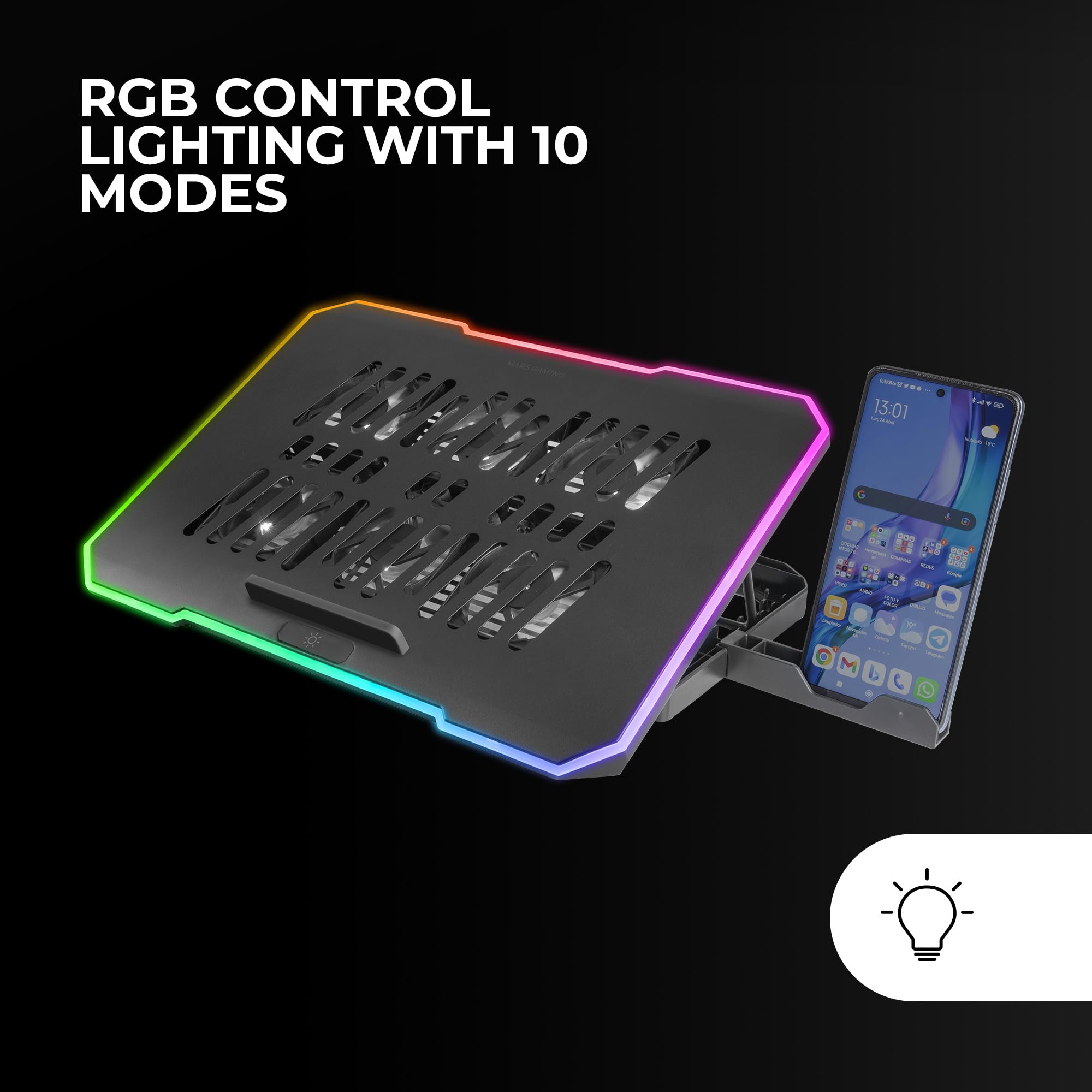 Mars Gaming MNBC7 Raffreddamento e Supporto RGB per PC - Dettaglio