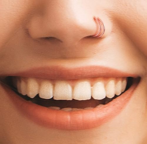 Miniatura 14 de Spiral Thin Nose Rings, Silver, Gold, Rose Gold, Black