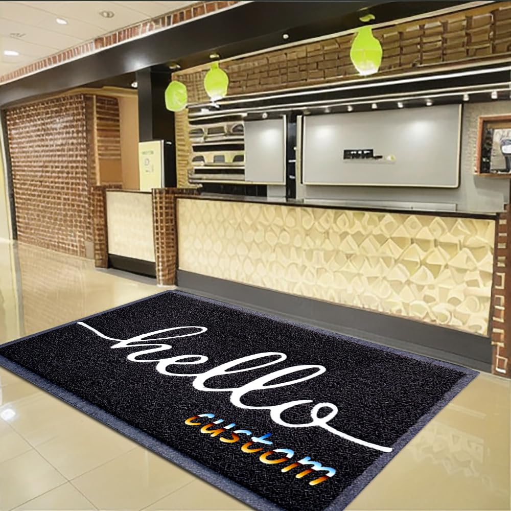 Zerbini Personalizzato con Logo Zerbino Personalizzati Ingresso Esterno Antiscivolo Resistente Sporco Commerciali Tappetino per Società Centri Commerciali,150x60cm