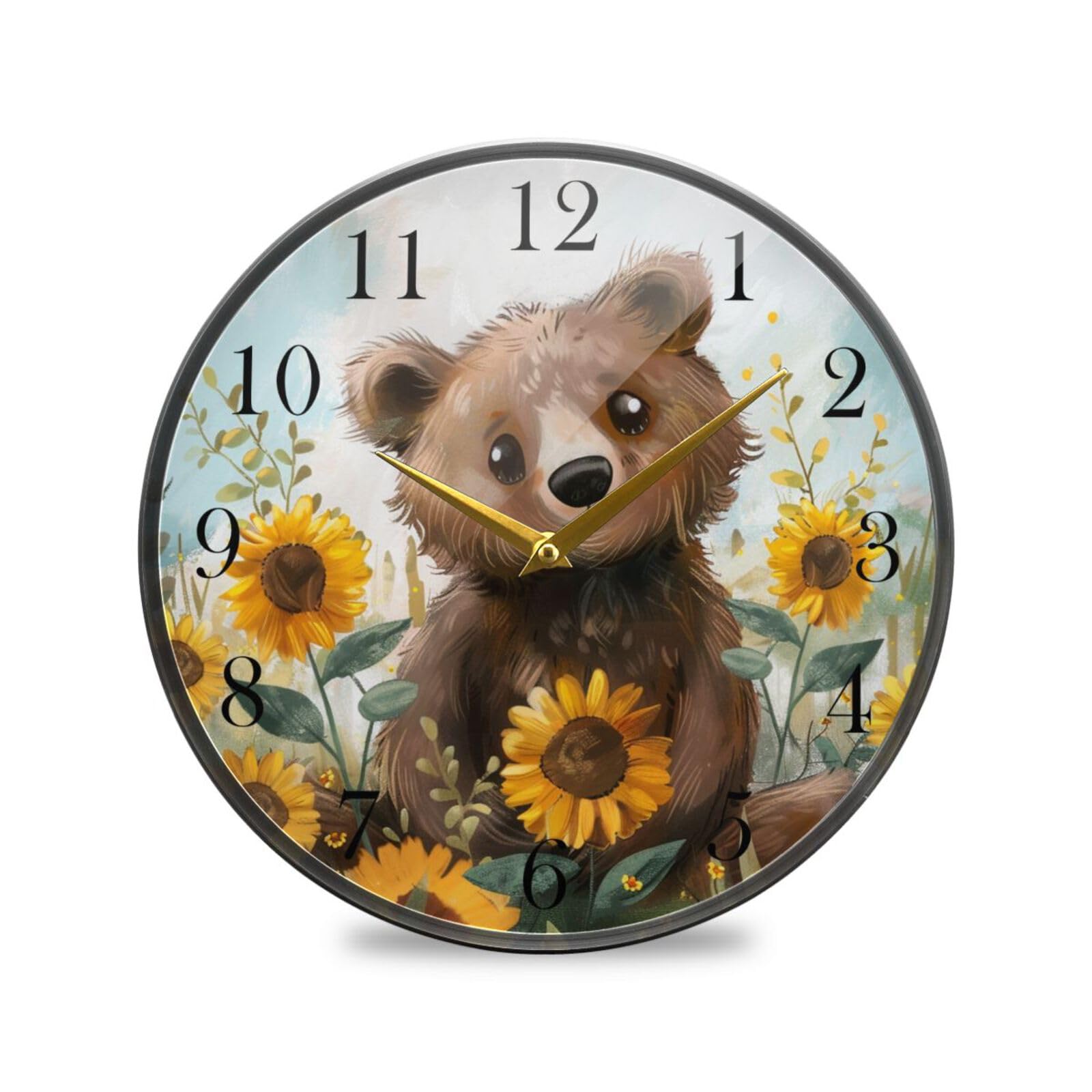 Horloge murale ronde ALAZA silencieuse à piles pour salon et bureau