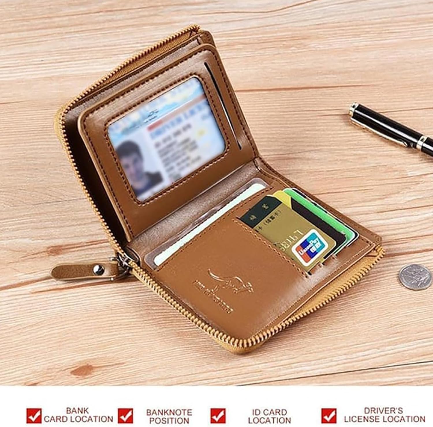 Men Wallet Zipper Purse (RFID PROTECTED) – Aiks Kangaroo Wallets, RFID Blocking Leather Wallet Credit Card ID Holder Zipper Purse Waterproof (Retro Brown) Men Wallet Zipper Purse (RFID PROTECTED) – Aiks Kangaroo Wallets, RFID Blocking Leather Wallet Credit Card ID Holder Zipper Purse Waterproof (Retro Brown)