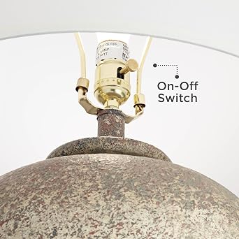 360 Lighting Eloy 29 Tall Table Lamp Brown Rustic Southwest Jar Farmhouse | Terracota Desert Southwestern Living Room Bedroom Bedside Nightstand House Office Home Off-White Shade end