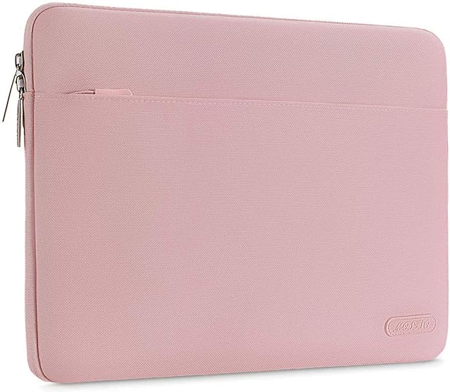 MOSISO Laptop Sleeve Bag Compatible with MacBook Air 13 inch M2 M1 A2681 A2337 A2179 A1932/Pro 13 M2 M1 A2338 A2289 A2159 A1989 A1706 A1708 2016-2023, Durable Polyester Horizontal Case Cover, Pink