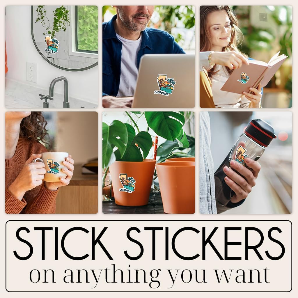 RV State Map Sticker Set - Waterproof Vinyl Stickers for Water Bottles, Laptops & Travel Gear, Fun & Durable Decals for Adults & Teens (3PCS,3") image 5