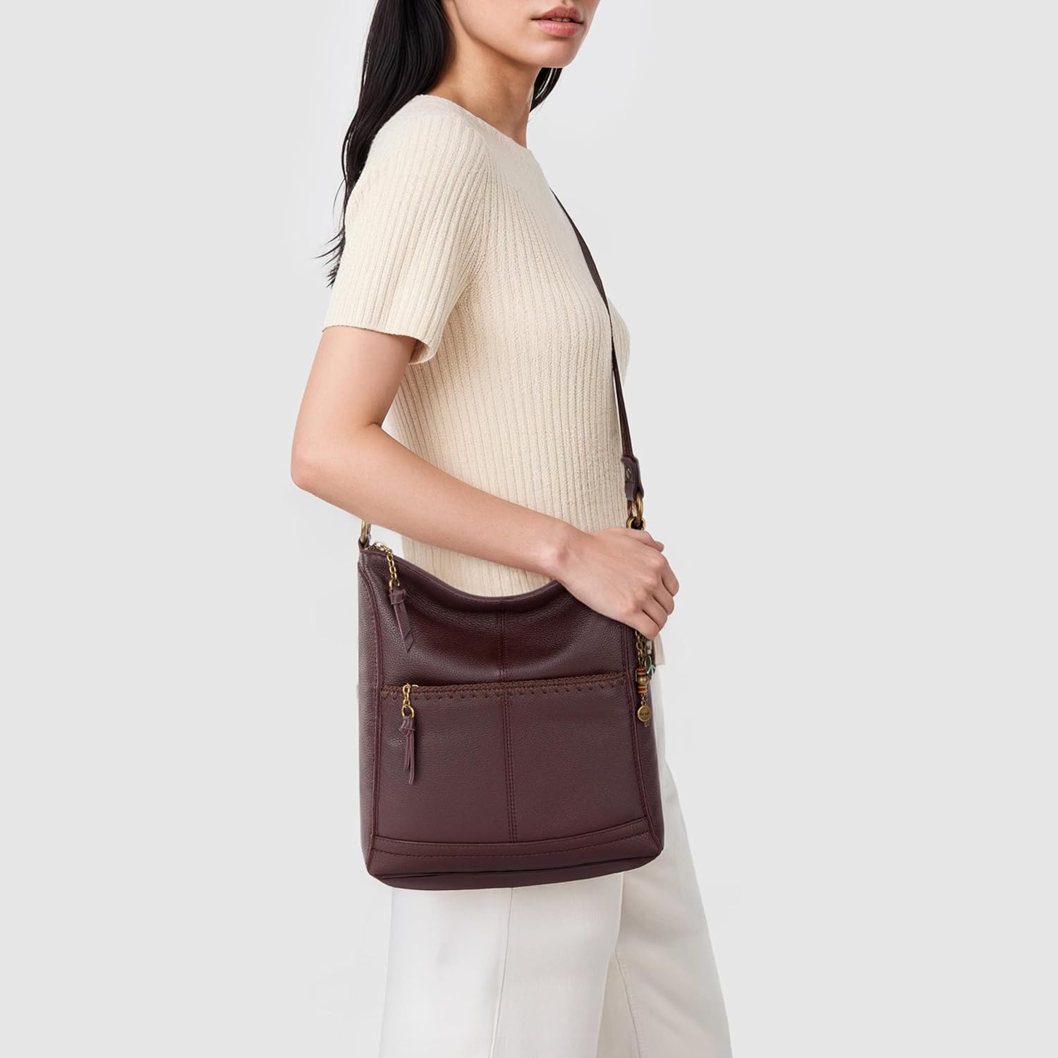 The Sak Lucia Crossbody Bag in Leather, Convertible Purse with Adjustable Strap - Image 2