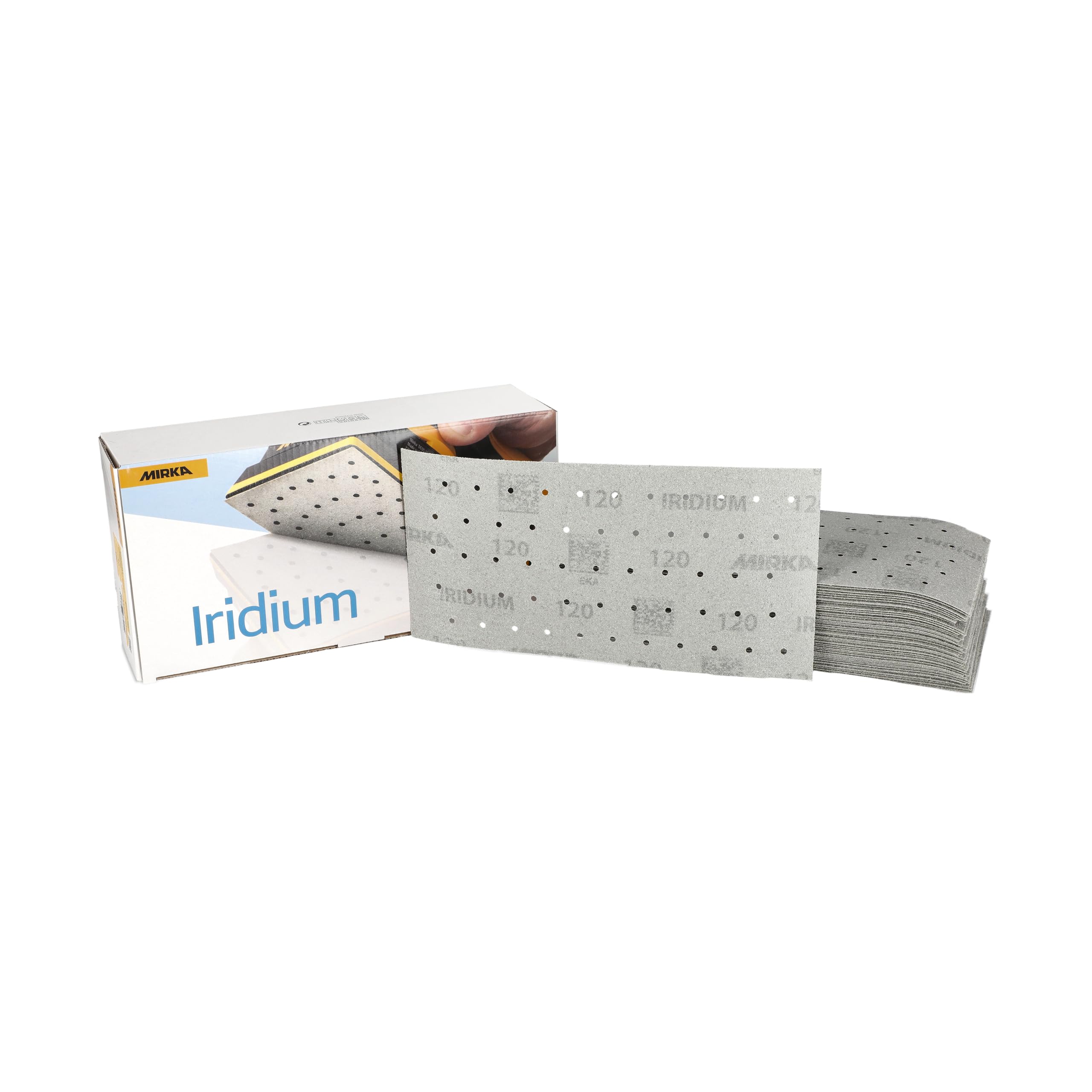 Mirka Iridium Premium Sandpaper 115x230mm Hook & Loop Grit 120 50 pcs