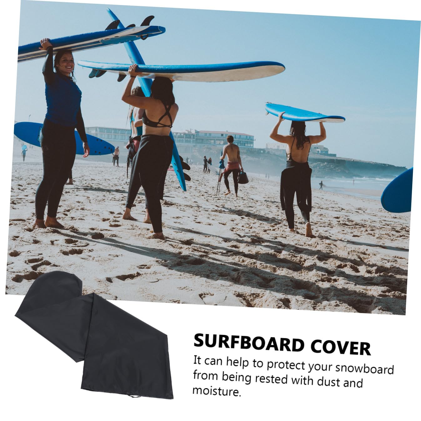 Toyvian Schwarze Surfbretttasche aus Oxford Stoff mit Praktischem Schutz für Outdoor Surfboards und Staubschutz für Altersgruppen
