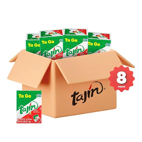 Tajin Clasico Seasoning, Mini Display Pack of 40 Portable Bottles, Authentic Mexican Chili Lime Spice Blend for Fruit, Snacks, Tacos, and Cocktails, Zesty Flavor Enhancer, 0.35 oz (Pack of 8)