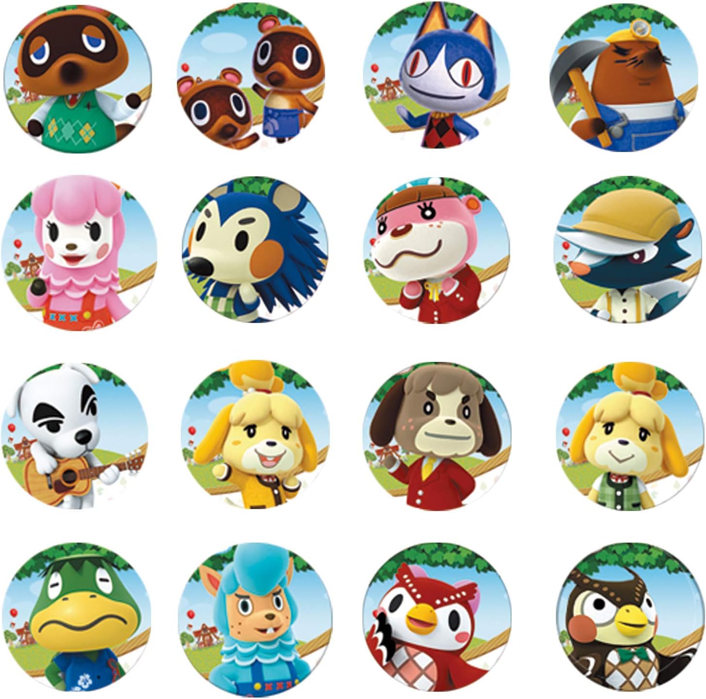 RAFA store NFC Mini Amiibo Game Cards for Animal Crossing Nintendo Switch 16pcs with Cards Holder